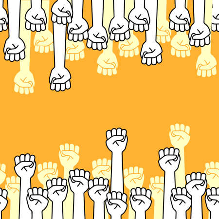 Seamless illustration pattern of a simple fist,のイラスト素材