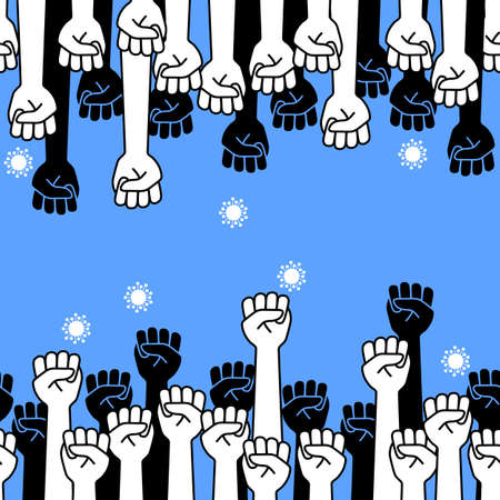 Seamless illustration pattern of a simple fist,