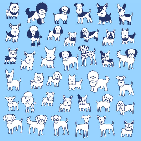 "Simple and cute dog
Illustration material collection,"のイラスト素材
