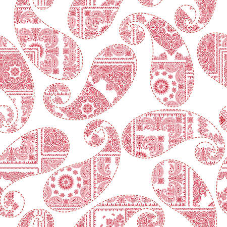 Bandana seamless pattern with unique paisley,のイラスト素材