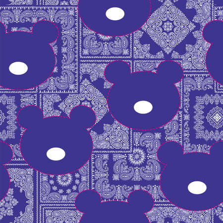 Seamless pattern of cute bandana ornament design,のイラスト素材
