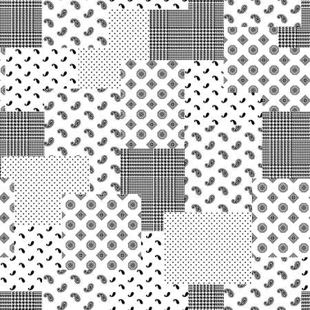 Seamless combination of paisley materials,のイラスト素材