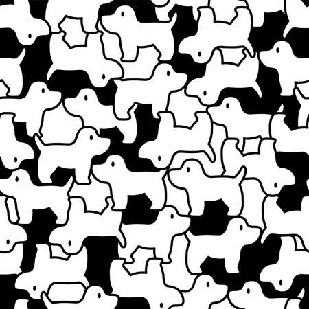 Seamless pattern with cute dog illustrations,のイラスト素材