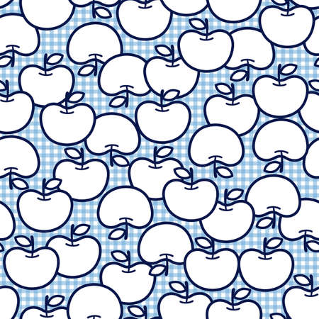 Seamless pattern vector material using cute apples,のイラスト素材