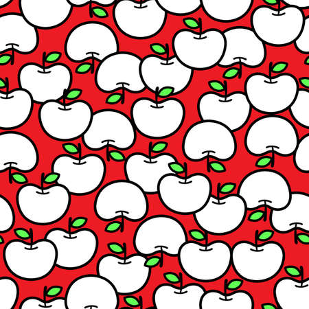 Seamless pattern vector material using cute apples,のイラスト素材