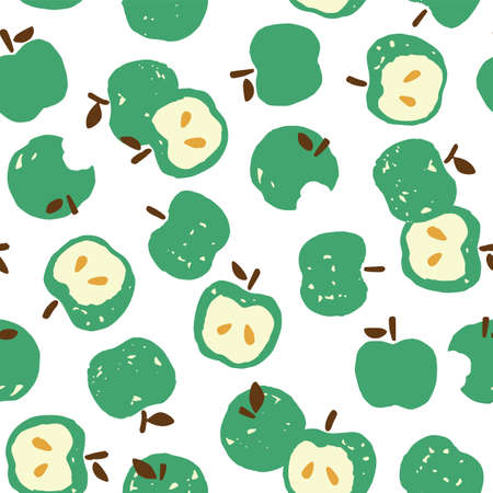 Seamless pattern vector material using cute apples,のイラスト素材