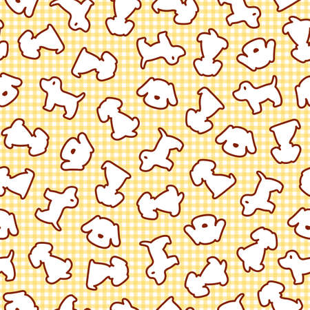 Seamless pattern with cute dog illustrations,のイラスト素材