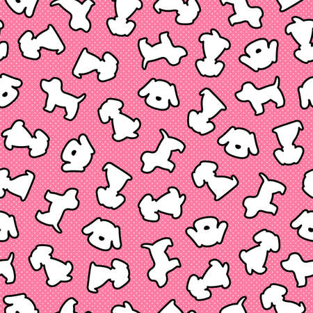 Seamless pattern with cute dog illustrations,のイラスト素材