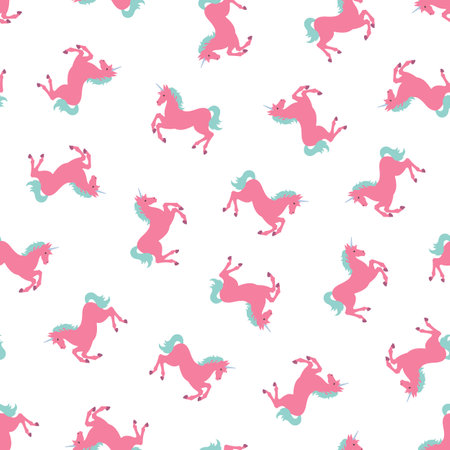 Romantic rocking horse seamless pattern,のイラスト素材