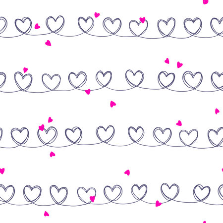 I made an interesting and fun pattern using the shape of a heart,のイラスト素材
