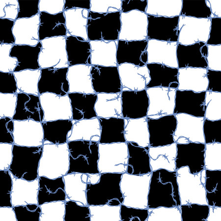 seamlessly continuous barbed wire pattern,のイラスト素材