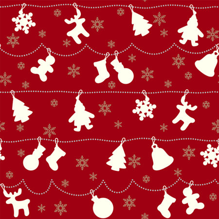 simple and cute christmas ornament pattern,のイラスト素材