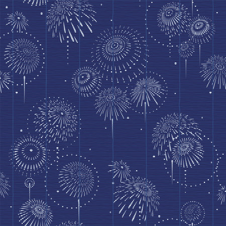 Japanese style traditional fireworks seamless pattern,のイラスト素材