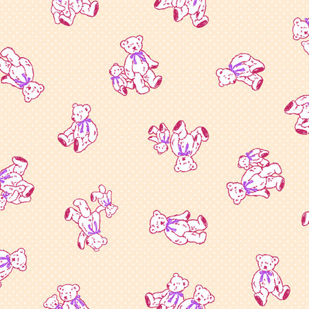 Seamless pattern of cute bear illustration,のイラスト素材