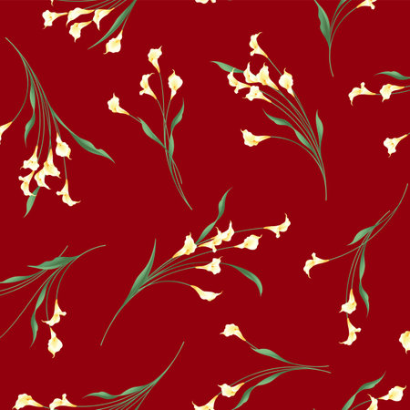 seamless pattern using elegant calla lily,のイラスト素材