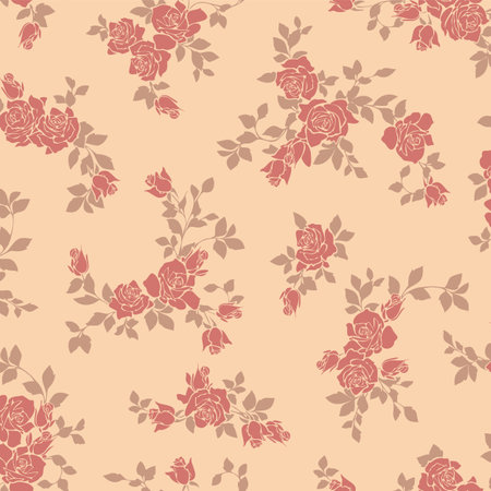 Beautiful rose pattern perfect for textile design,のイラスト素材