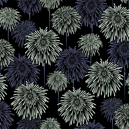 Traditional Japanese skyrocket is also a textile pattern,のイラスト素材