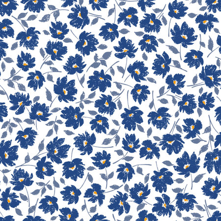 Cute floral pattern perfect for textile design,のイラスト素材