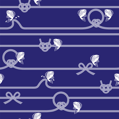 Seamless pattern with birds and ribbons. Vector illustration.のイラスト素材