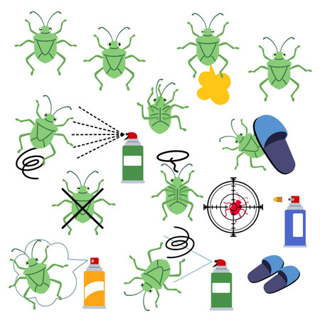 A set of icons on the theme of the virus. Vector illustrationのイラスト素材