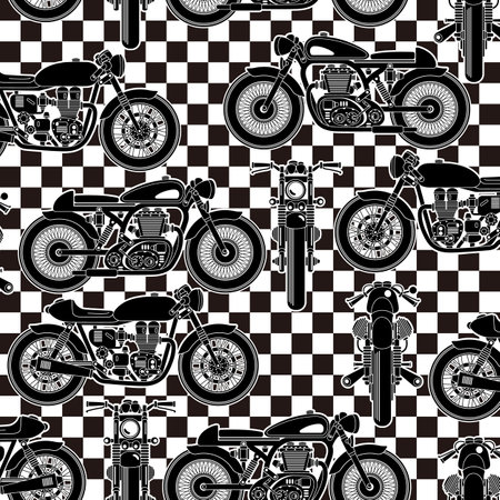 A pattern consisting of a simple motorcycle,,のイラスト素材