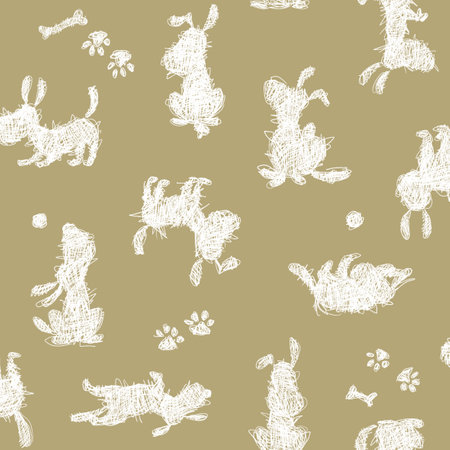 Seamless pattern with abstract images of dogs,の写真素材