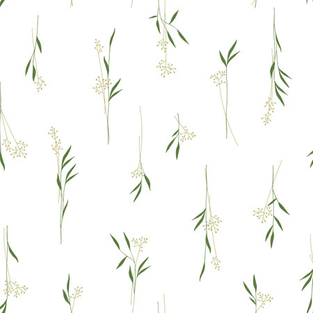 Seamless pattern with beautiful plants perfect for textiles,のイラスト素材