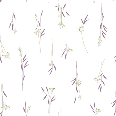 Seamless pattern with beautiful plants perfect for textiles,のイラスト素材