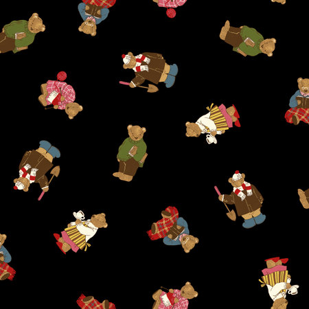 Cute bear seamless pattern perfect for textiles,の写真素材