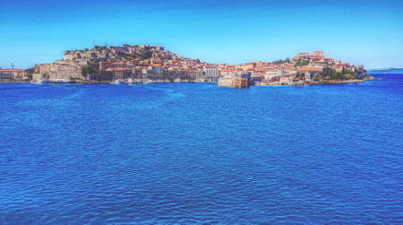 Arriving on the Elba island by ferryの写真素材
