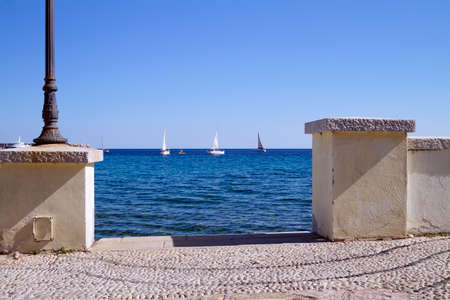 Beautiful glimpse with panoramic sea views on Elba islandの写真素材