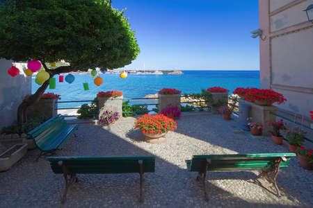 Beautiful glimpse with panoramic sea views on Elba islandの写真素材