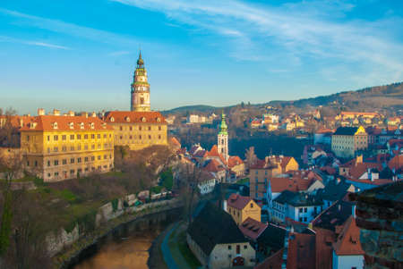 A colourful landscape of Cesky Krumlovのeditorial素材