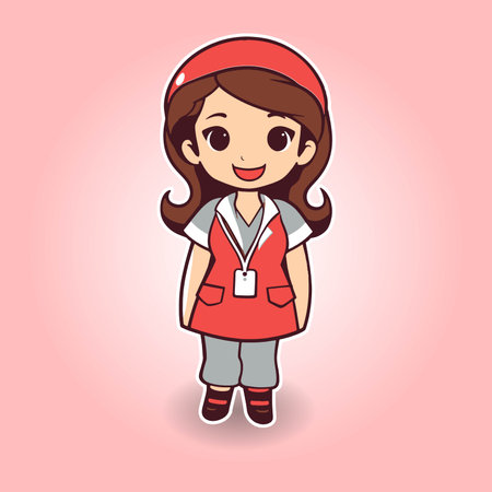 Cute girl cartoon character vector illustration. Cartoon style. Vector illustration.のイラスト素材