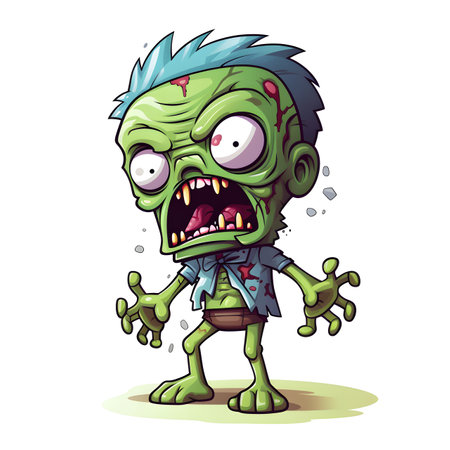 Zombie cartoon isolated on white background. Vector illustration.の素材