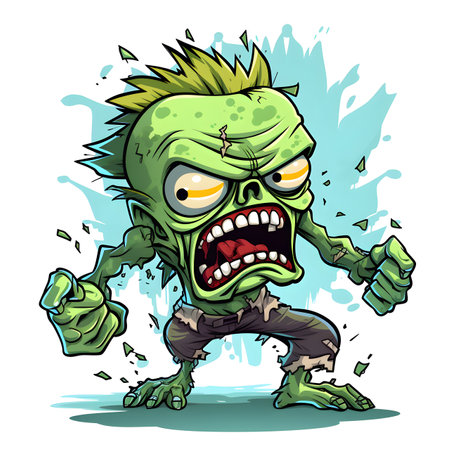 Zombie cartoon character, vector illustration, halloween theme.の素材