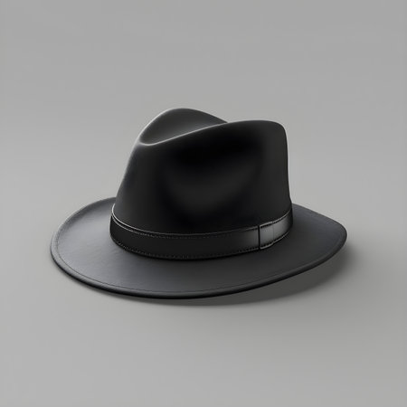 Black hat isolated on a gray backgroundの素材