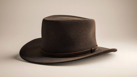 Brown top hat on a white background 3d render illustrationの素材