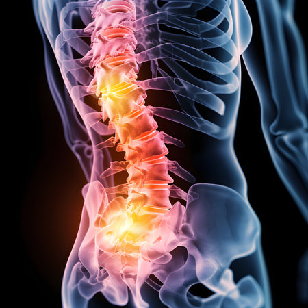 X-ray of human spine cord 3D illustrationの素材