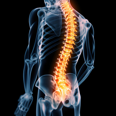 Conceptual human body anatomy articular pain isolated on black backgroundの素材