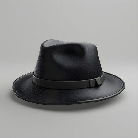 Black hat isolated on a gray backgroundの素材