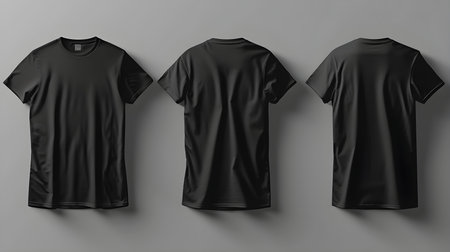 Black t-shirt mockup, front and back viewの素材