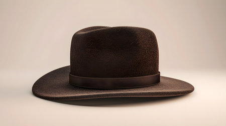Brown hat isolated on a white background. 3d render illustration.の素材