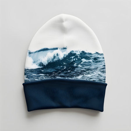 Waves of the sea in a hat isolated on a white backgroundの素材