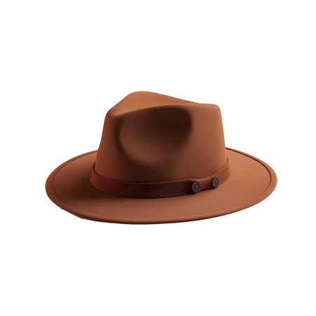 Brown cowboy hat isolated on white background 3d render illustration.の素材