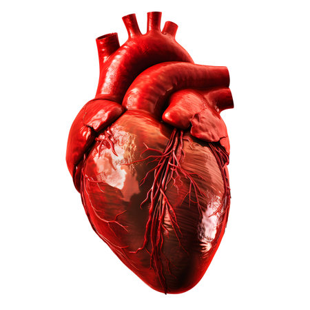 Human heart isolated on white background, illustrationの素材