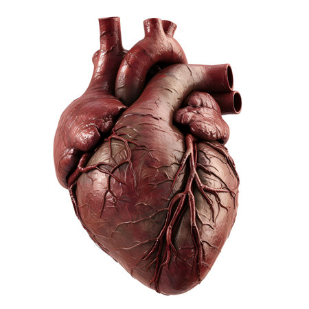 Human heart isolated on white background 3d illustration high resolutionの素材