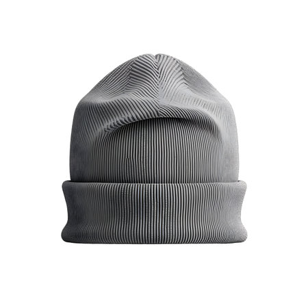 gray knitted hat isolated on white backgroundの素材