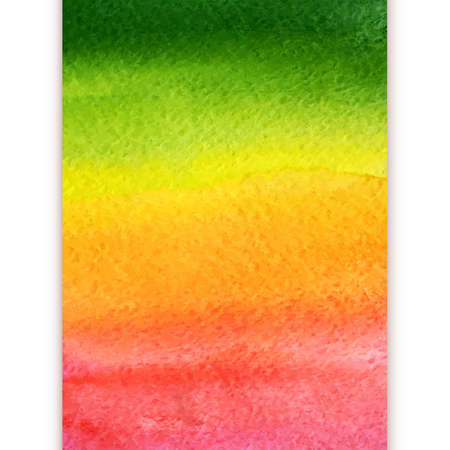 vector vertical watercolor rainbow gradient hand drawn background in pink, green, orange and yellow colorsのイラスト素材