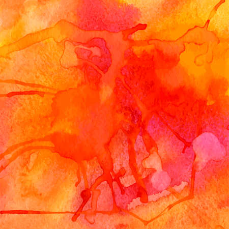 vector grunge watercolor red and orange background with splashesのイラスト素材